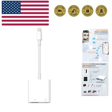 Apple MFi Certified] Lightning to USB Camera Adapter with Charging Port for i...