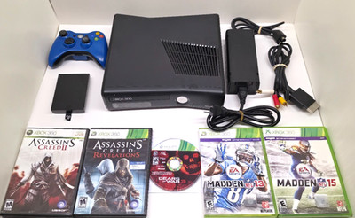 Microsoft Xbox 360 Slim 250GB Matte Black Console 1439: Complete System Bundle