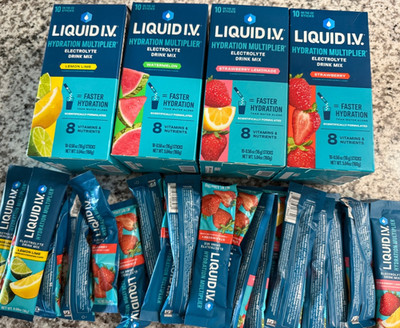 40 packets LIQUID I.V. Hydration Multiplier - Electrolyte Drink Mix - 4 Flavors