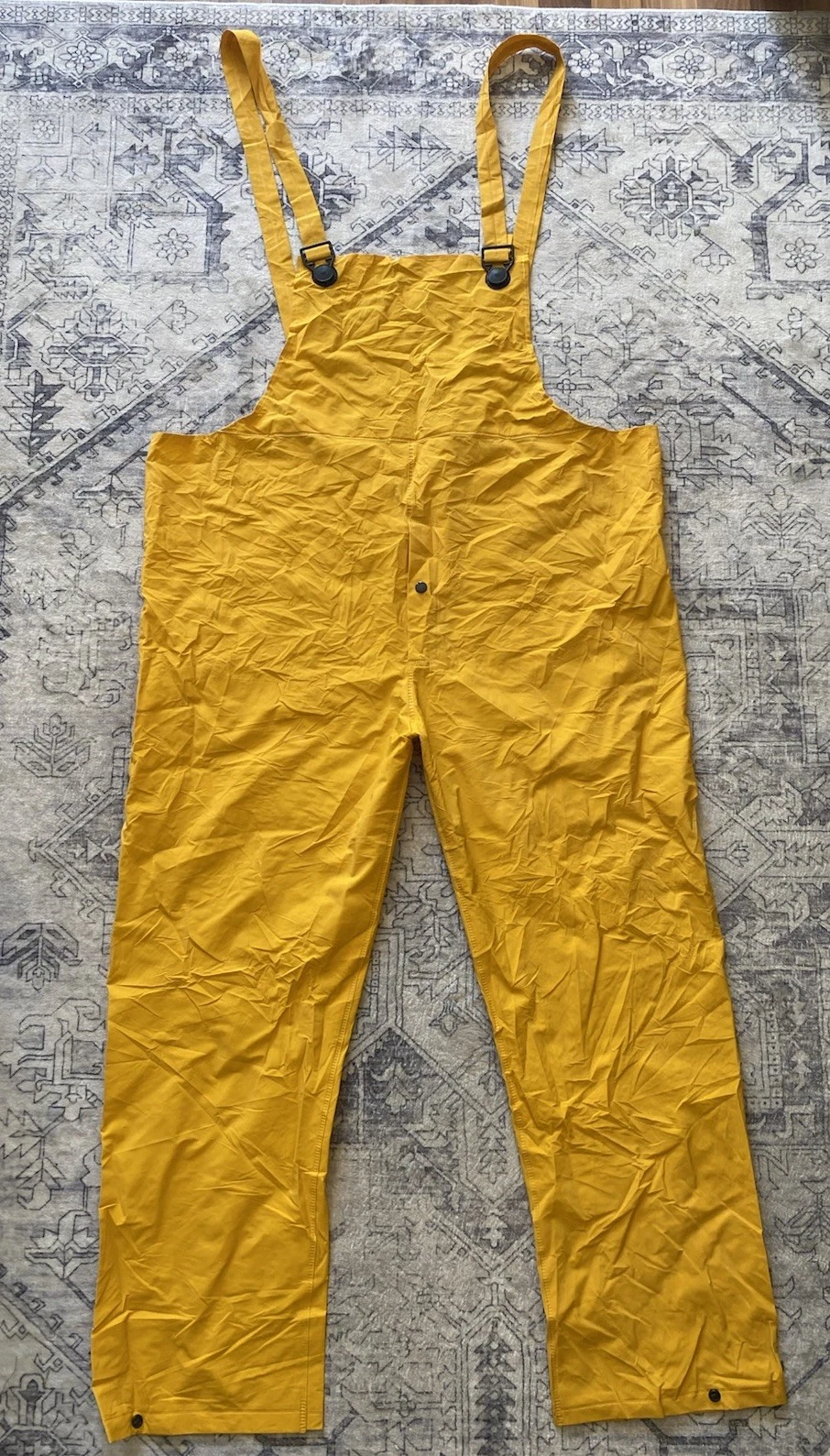 Neese Large Rain Waterproof PVC Fishing Bib Overalls Yellow Outdoor Adjustable