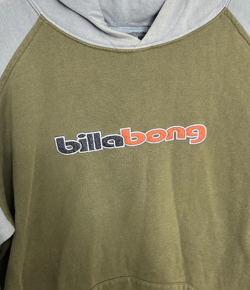 Sudadera con capucha vintage Billabong bordada de dos tonos para hombre talla grande Foto 2 de 4