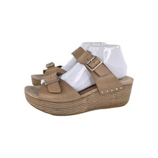 Dansko Women's Selma Platform Shoes US 10 Tan Sand Full Grain Leather Sandals