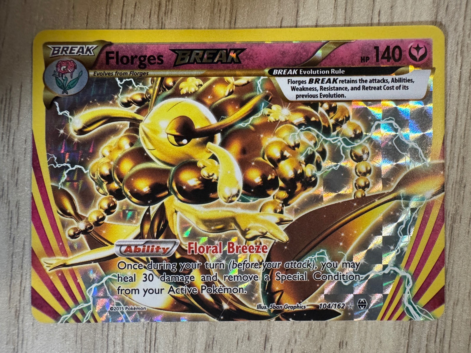 Florges BREAK 104/162 BREAK Rare BREAKthrough Pokemon Holo Near Mint
