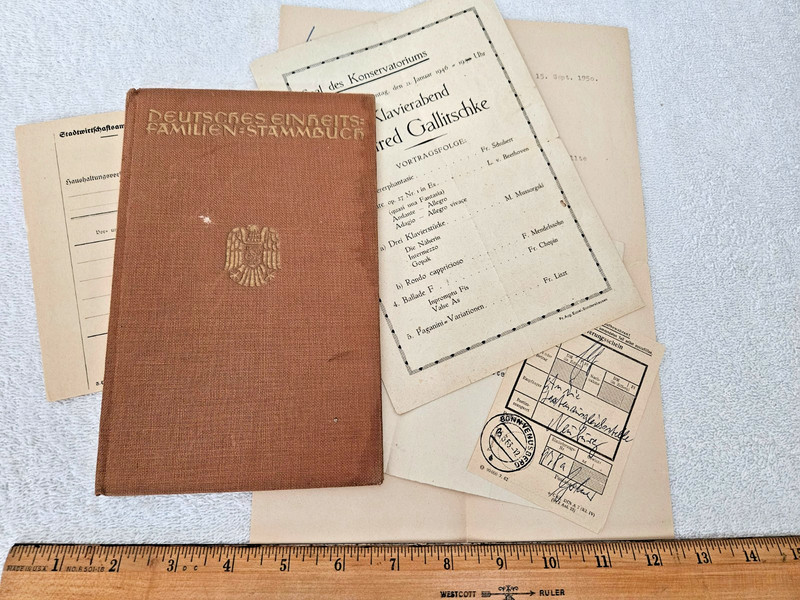 Original WW2 G.I. Bring Back Ephemera Lot - German Family Tree Register