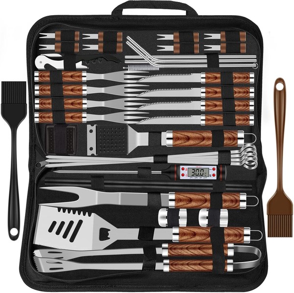 Bbq Grillbesteck Set 38 Teile Edelstahl GrillzubehöR Koffer Geschenk Garten-image