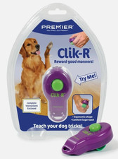 Premier Clik-R Training Tool Clicker For Dogs & Cats With Finger Band NEW Sealed