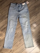 Wrangler Women High Rise Straight Jeans Light Wash Distressed 12/31x32 NWT