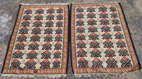 Vintage Traditional Oriental Beautiful Turkish Multicolor Wool Kilim Rug Carpet