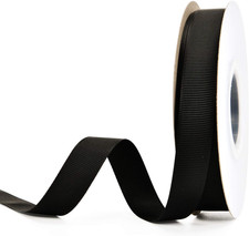 Black Grosgrain Ribbon 5/8 Inch Continuous 25 Yards