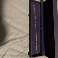 4.0mm Concave Figaro Chain Bracelet in Solid 10K Gold - 8.5”