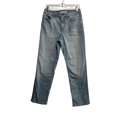 NWT Lands End recover light wash mom jeans womens 6 normcore classic basic