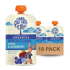 Peter Rabbit Organics SUPER Oats & Seeds, Apple & Blueberry, 4 Oz Pouches, (Pack