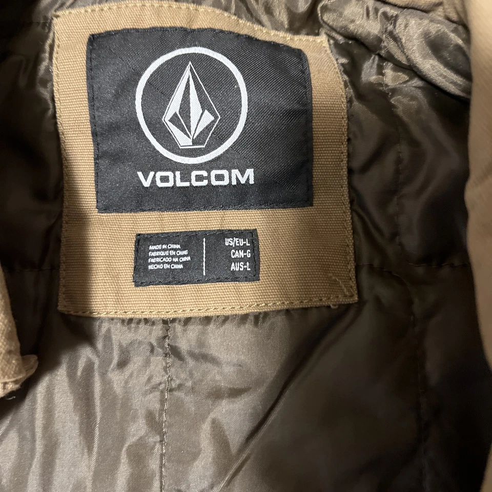 Volcom Mens Button Up Jacket Large Tan - Image 2 of 4