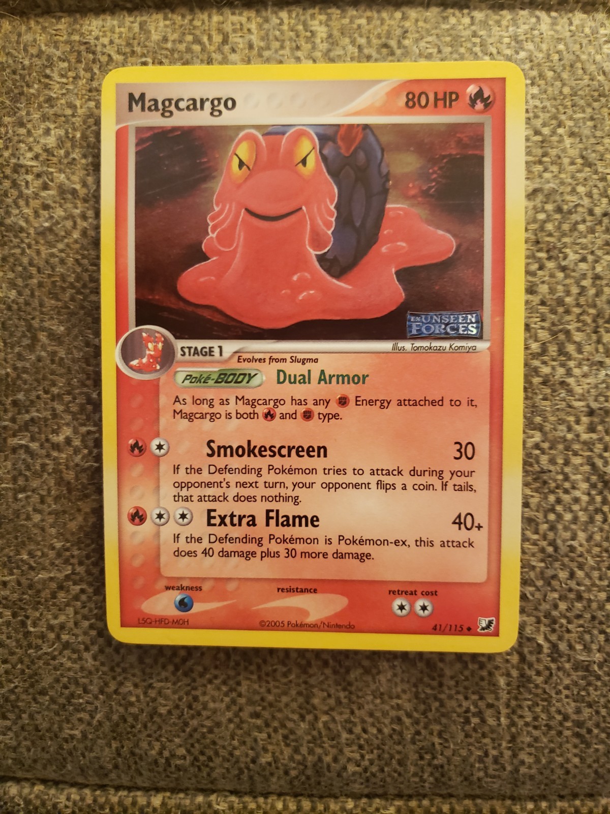 Pokemon Magcargo 41/115 Unseen Forces Reverse Holo 2005 NM