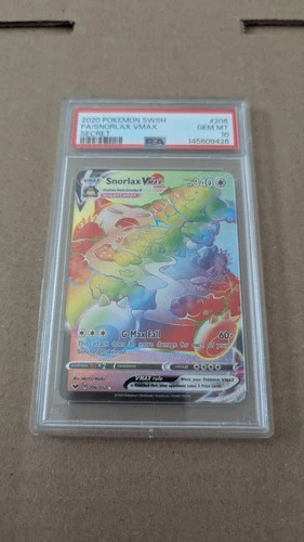 Snorlax VMAX (Secret) 206/202 Swsh01: Sword & Shield Holo PSA 10