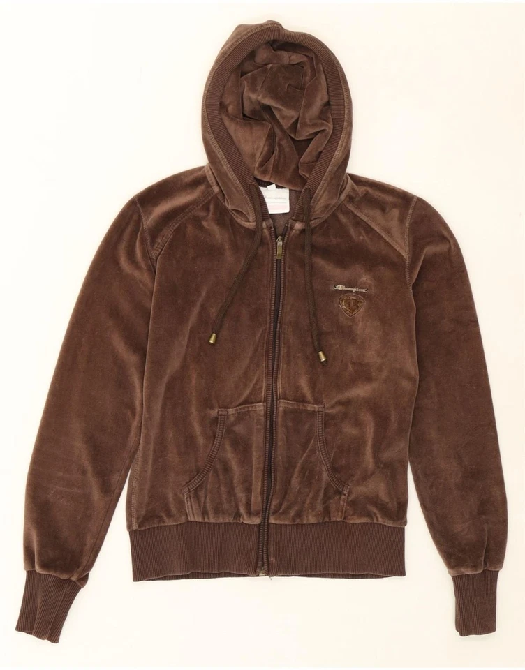 CHAMPION Womens Hooded Full Tracksuit UK 10 Small Brown AG09 - Image 2 of 4