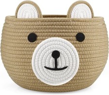 PandaEar Cotton Rope Baby Basket, Gift Basket Nursery Laundry Brown