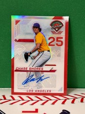 Chase Shores Red Holo Prizm Auto 2025 Panini Prospect Edition 036/199
