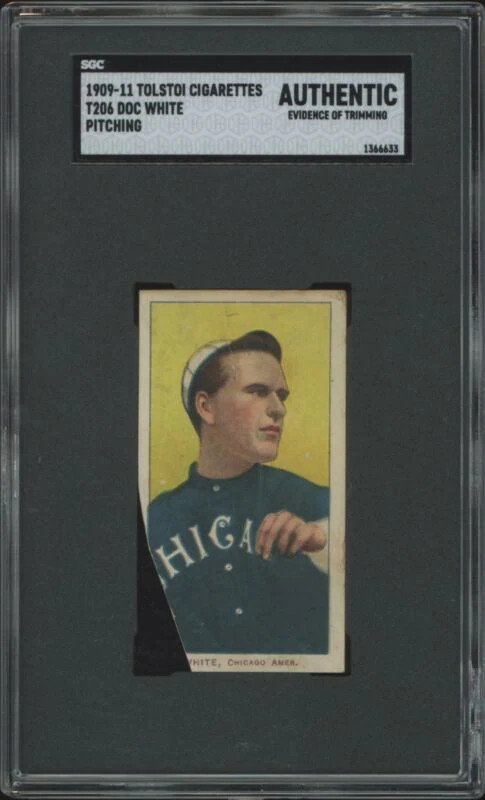 1909 T206 DOC WHITE POOR TOLSTOI SGC A BASEBALL CHICAGO WHITE SOX