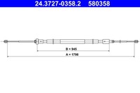 ATE Handbremsseile FüR Peugeot 208 Ca_ Cc_ Cr_ CA CC CitroëN C3 III SX