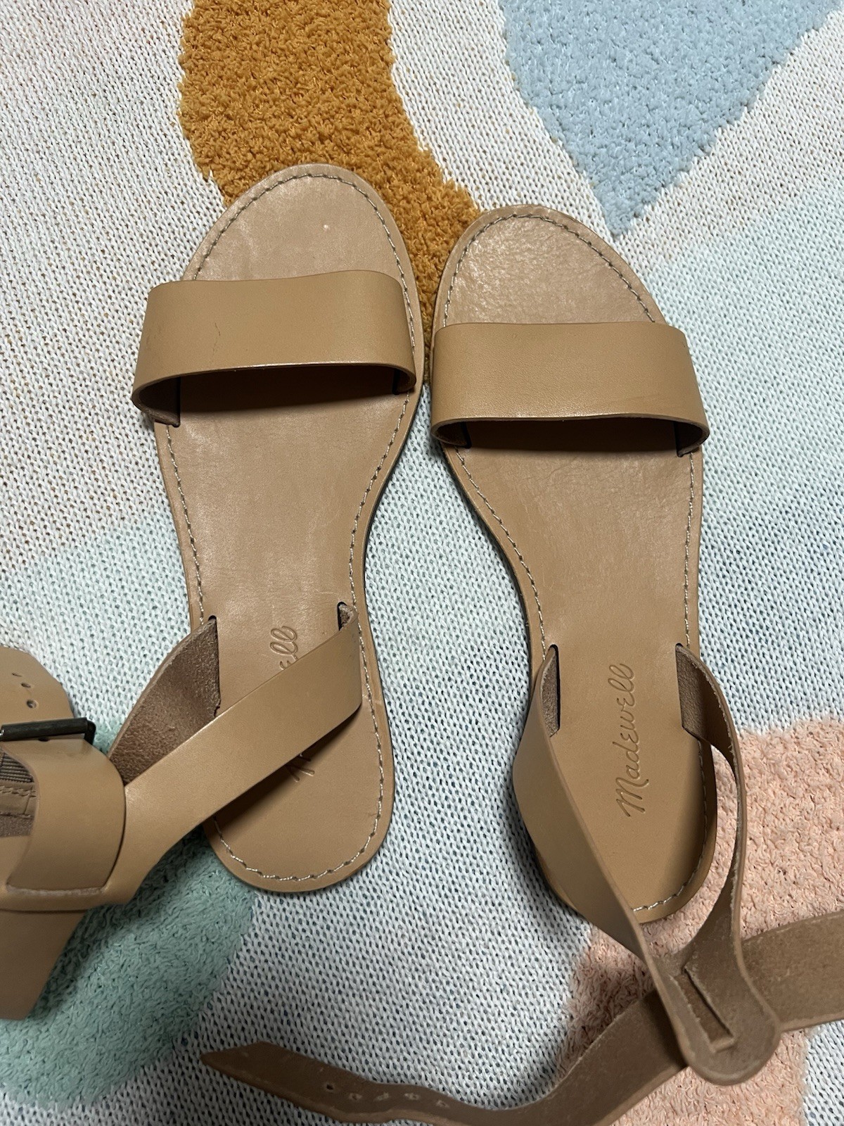 Madewell The Boardwalk Mide Leather Ankle Strap Sandals Women's 8