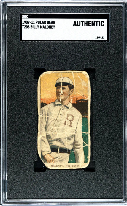 1909 T206 BILLY MALONEY NNO POOR POLAR BEAR SGC A BASEBALL ROCHESTER BRONCOS