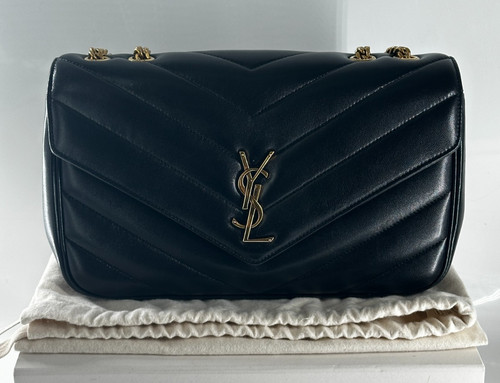 Saint Laurent YSL Loulou Small Black Leather Shoulder Bag Matelasse
