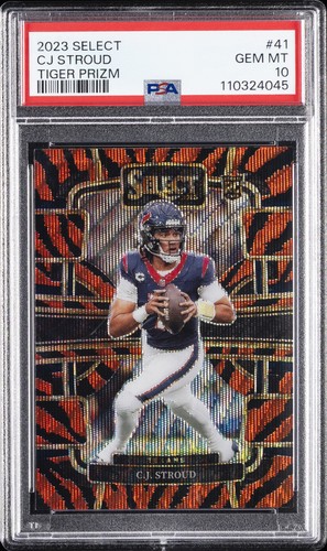 2023 PANINI SELECT TIGER PRIZM #41 CJ STROUD ROOKIE RC PSA 10
