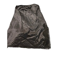 Vintage Sears Black Nylon Lace Trim Slip Skirt Midi Women's Medium