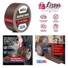 2in x 30yds Heavy Duty Brown Gaffer Tape - UV & Weather Resistant, Made in USA