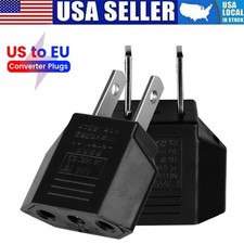 EU Euro Europe to US Power Jack Wall Plug Socket Converter Travel Adapter Lot