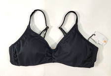 Shade  Shore Womens Bikini Top Size L 12-14 Black Padded Adj Straps NWT