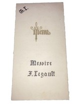 1940- 🇫🇷 French Menu Card