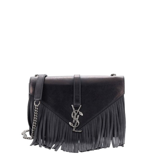 Saint Laurent Medium Rider Black Leather Fringe Bucket bag Saint Laurent Fringe Bags & Bucket & Drawstring Bag Handbags  main image 3