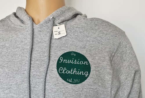 Invision Clothing Skateboard Skate Pullover Hoodie Sweatshirt Gray Small S NOS - Picture 2 of 13
