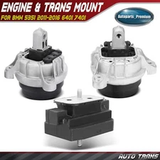 3x Automatic trans Engine Motor & Transmission Mount for BMW 535i 2011-2016 740I