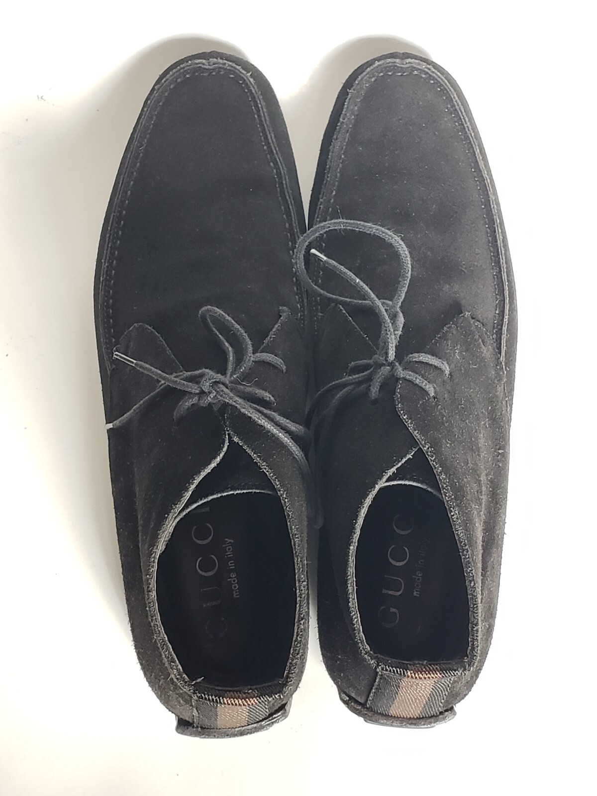 Gucci Men's Black Suede Boots Made in Italy Shoes Siz… Gem