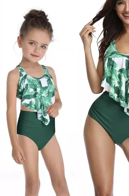 Kids Girls One Piece Ruffle Monokini Beachwear Swimsuits Bathing