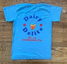 Vintage Women s Ice Cream TEE,single Stitch.front /back Print.blue