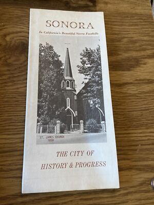 Vintage Pamphlet- 1970s Sonora CA  City of History and Progress