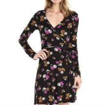 Clayton Janice V Neck Wrap Dress Dark Rosette Womens S