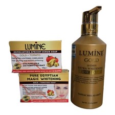 Lumine Gold Extra Whitening Body Lotion 400ml And Tomato Gold Soap 2pieces