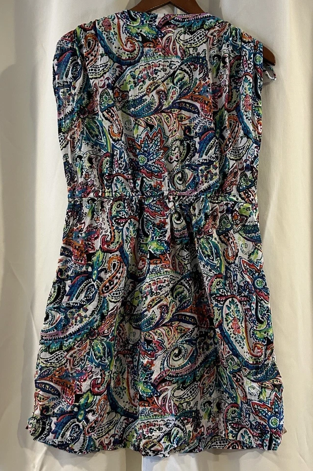 Lauren Ralph Lauren Swimsuit Paisley Tropical Multi Color Dress Cover-Up Cotton - Image 3 of 4