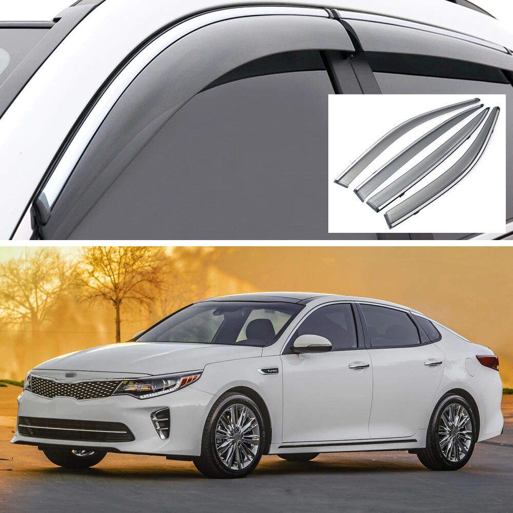 Visera De Ventana 3D Ondulada En Tono Humo Para Kia Optima 2016-2020 – Deflector De Lluvia Y Viento