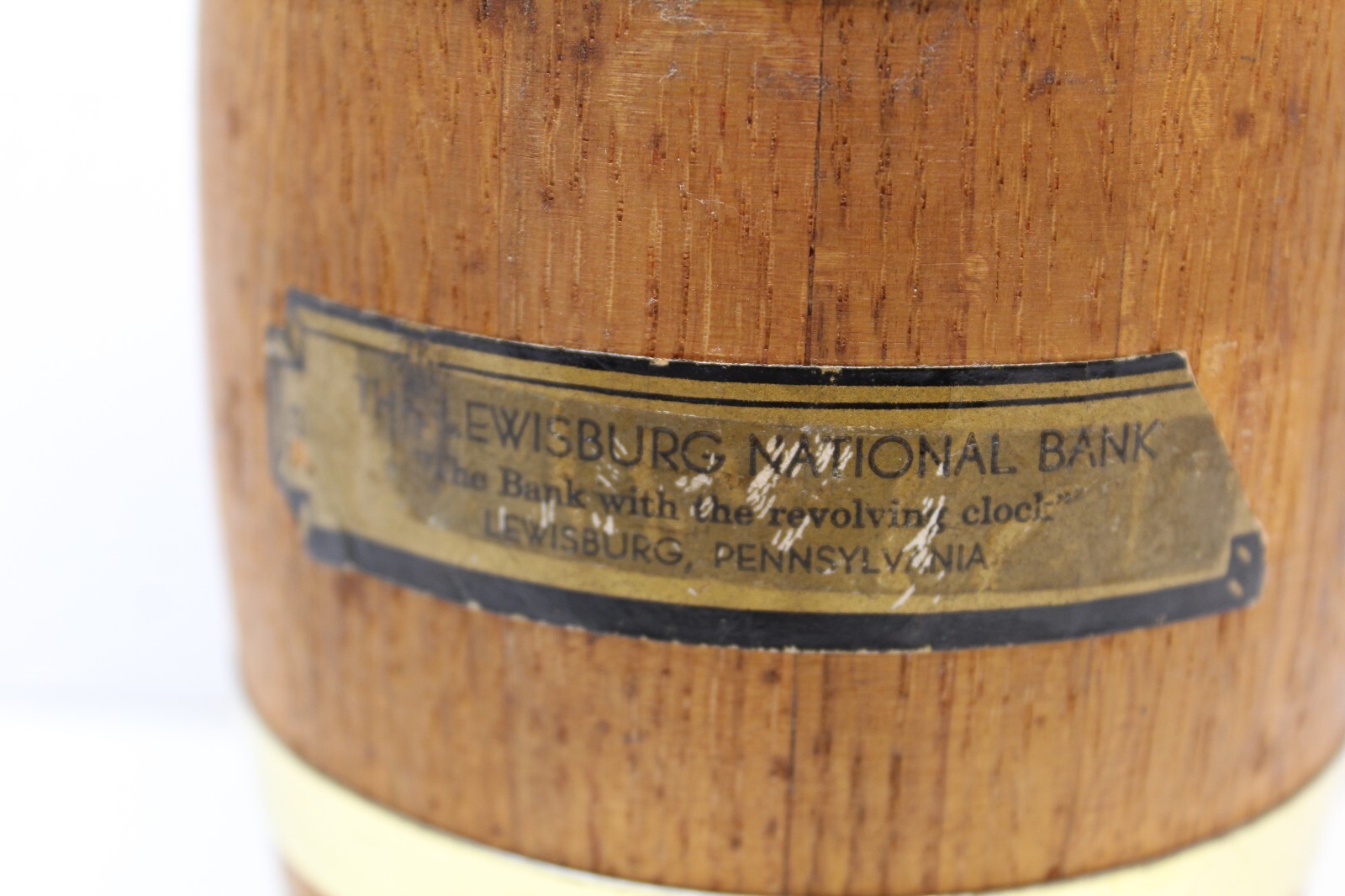 VINTAGE Lewisburg NATIONAL BANK WOOD BARREL Bank Lewisburg Pa eBay