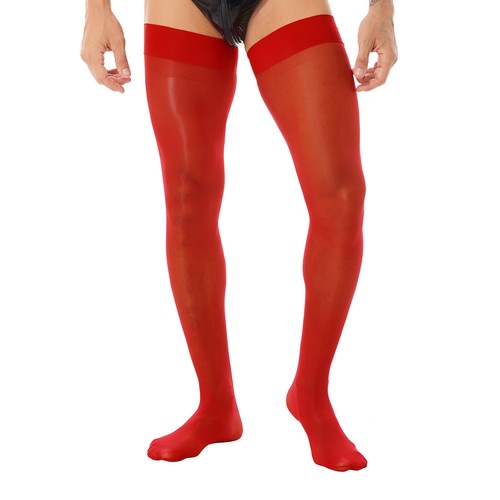 Freebily Men's Sissy Thigh High Stockings Shiny Oil Long Socks Stretchy AU - Picture 16 of 230