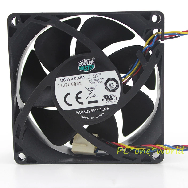 Cooler Master FA08025M12LPA CPU Cooling Cooler Mute Fan 12V 0.45A 80x80x25 4-pin - Image 2 of 2