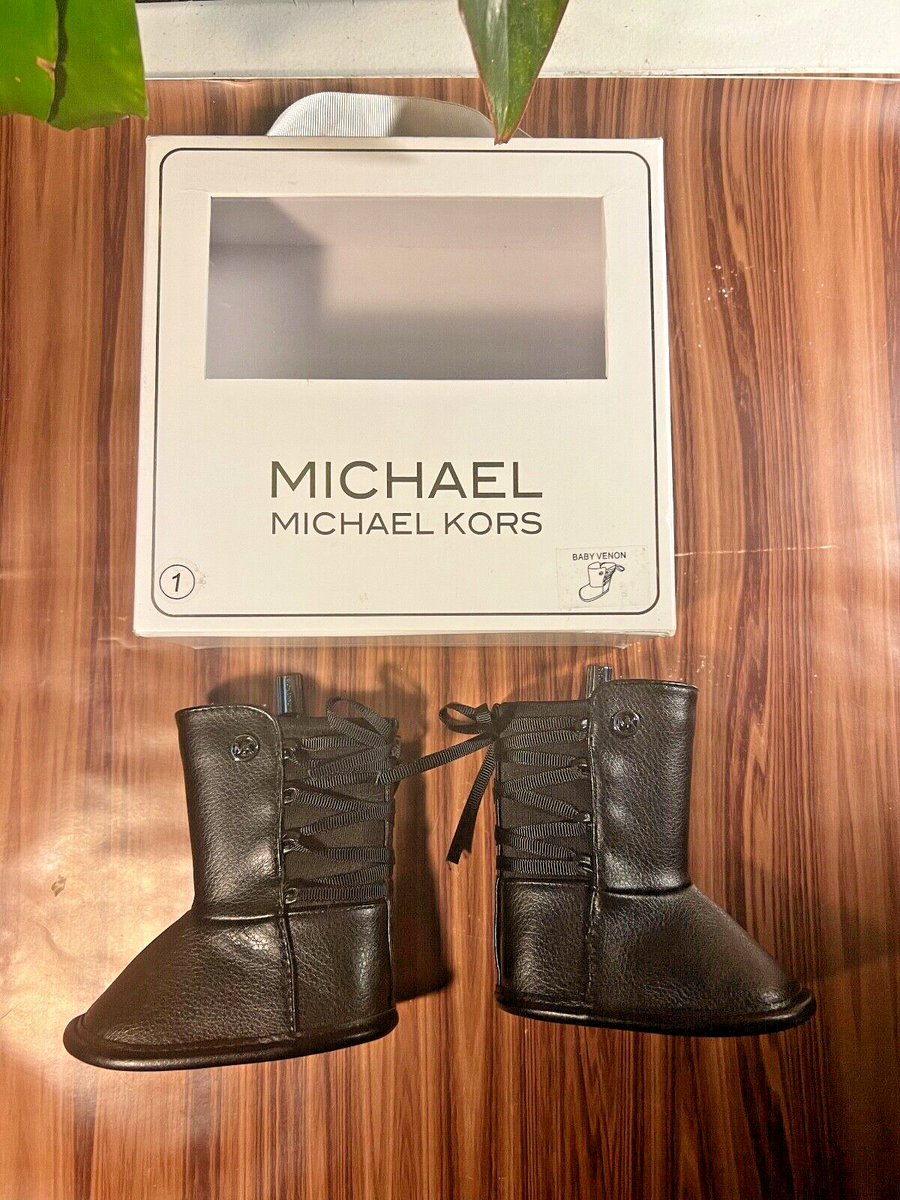 Michael Kors Baby Lizy Boots Size Black Original Box Designer