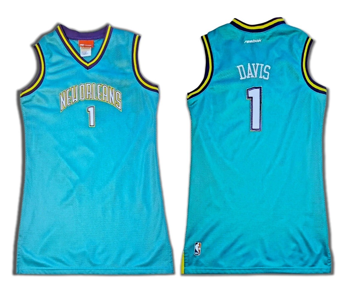 Vtg Reebok BARON DAVIS #1 New Orleans Hornets NBA Jersey (Boy's L