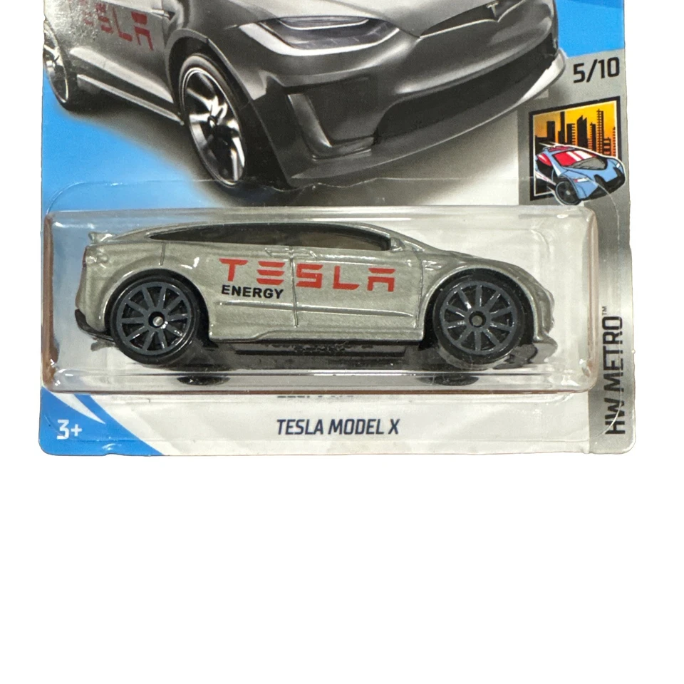Hot Wheels 50th 2018 Tesla Model X Silver HW Metro 5/10, 247/365 New Free Ship - Image 2 of 4